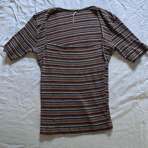 Free People Square Neck Stripped Top